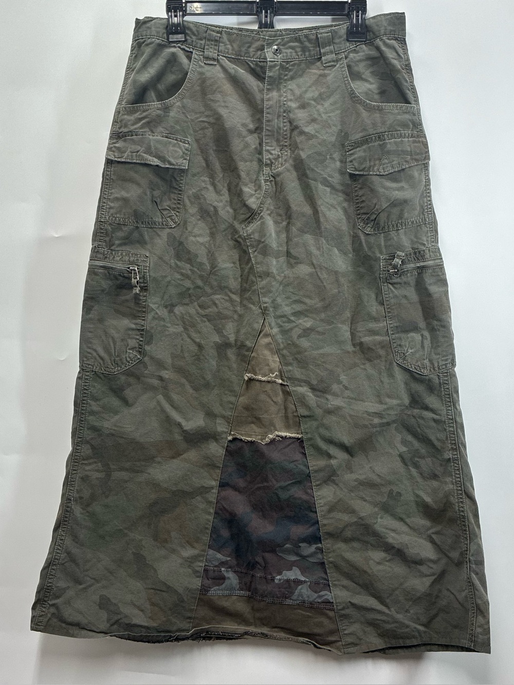 Vintage Y2K Wrangler Plus Size 18 Camo Skirt Maxi Handmade Streetwear Retro